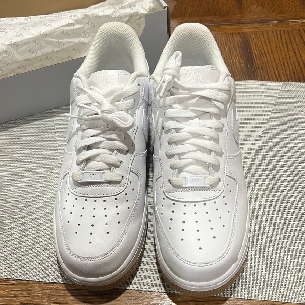🔥🔥🤩Air Force 1 White/Gum light brown bottom